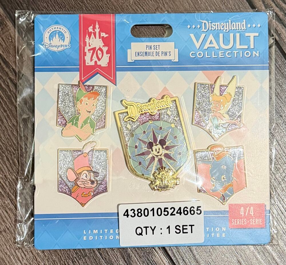 Disneyland 70th Vault Collection LE 5000 5 Pin Set Series 4/4 NEW